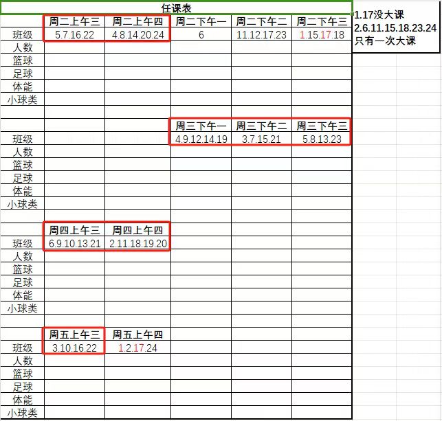 高一课程表